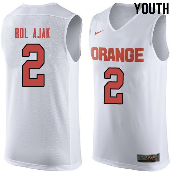 Youth #2 John Bol Ajak Syracuse White College Basketball Jerseys Sale-Orange